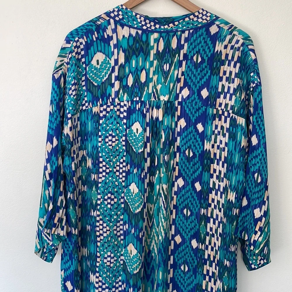 Evereve | Sienna Wrap Kimono Longline Cardigan Robe Blue XS Small Medium Large - Picture 6 of 8